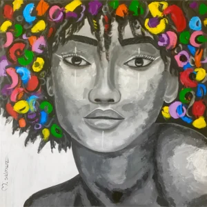 נערה עם תלתלים צבעוניים